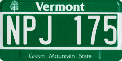 VT license plate NPJ175