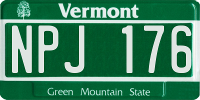 VT license plate NPJ176