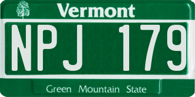 VT license plate NPJ179