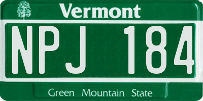 VT license plate NPJ184