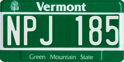 VT license plate NPJ185