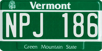 VT license plate NPJ186