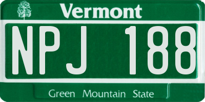 VT license plate NPJ188