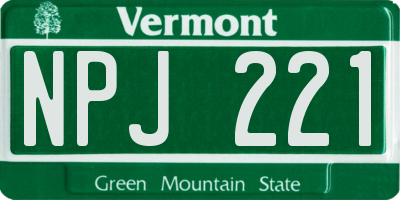 VT license plate NPJ221