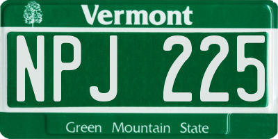 VT license plate NPJ225