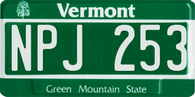 VT license plate NPJ253