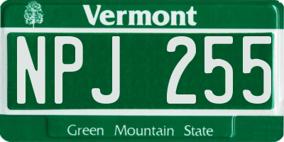 VT license plate NPJ255
