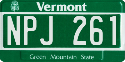 VT license plate NPJ261