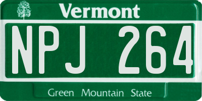 VT license plate NPJ264