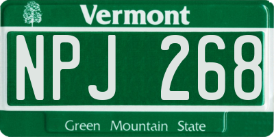 VT license plate NPJ268