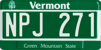 VT license plate NPJ271