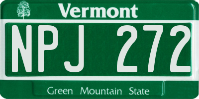 VT license plate NPJ272