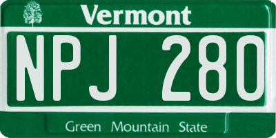 VT license plate NPJ280