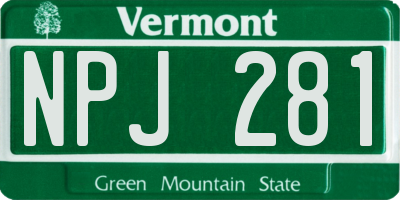 VT license plate NPJ281