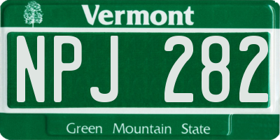 VT license plate NPJ282