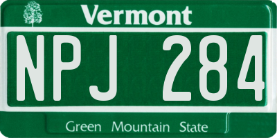 VT license plate NPJ284