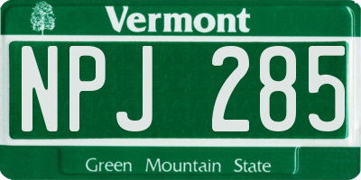 VT license plate NPJ285