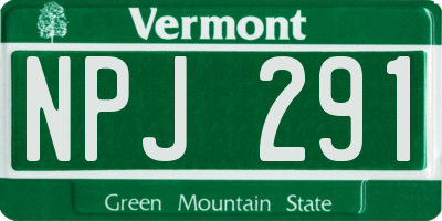 VT license plate NPJ291
