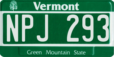 VT license plate NPJ293