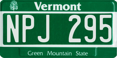 VT license plate NPJ295