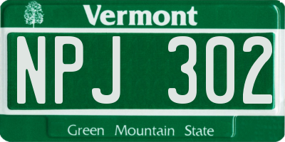 VT license plate NPJ302