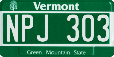VT license plate NPJ303