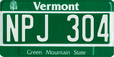 VT license plate NPJ304