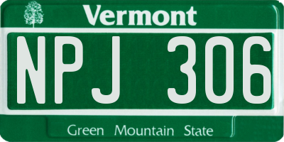 VT license plate NPJ306