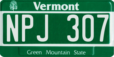 VT license plate NPJ307