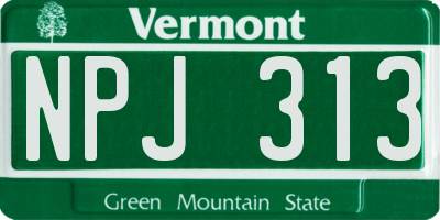 VT license plate NPJ313