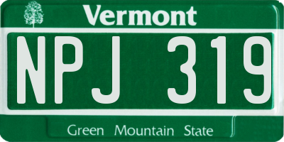 VT license plate NPJ319
