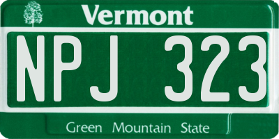 VT license plate NPJ323