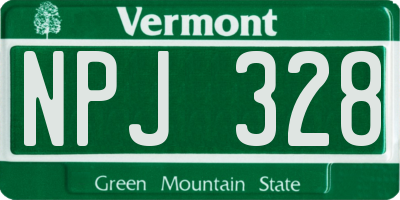 VT license plate NPJ328