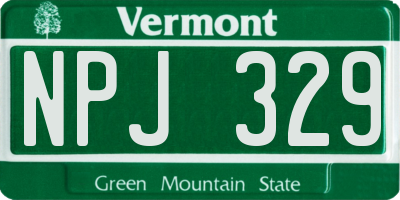VT license plate NPJ329