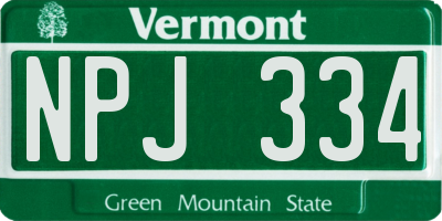 VT license plate NPJ334