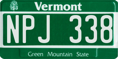 VT license plate NPJ338