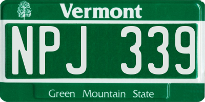 VT license plate NPJ339