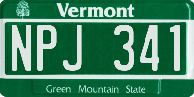 VT license plate NPJ341