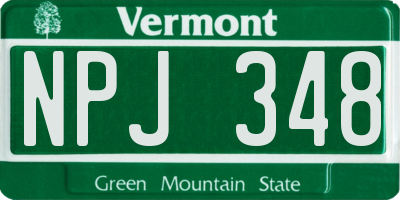 VT license plate NPJ348