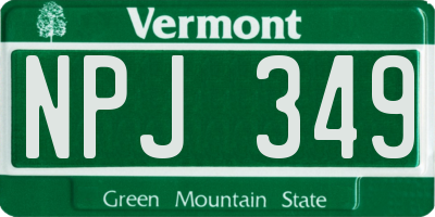 VT license plate NPJ349