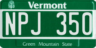 VT license plate NPJ350