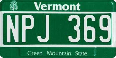 VT license plate NPJ369