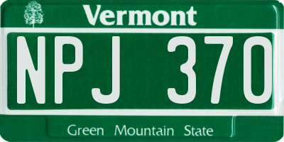 VT license plate NPJ370
