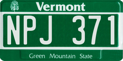 VT license plate NPJ371