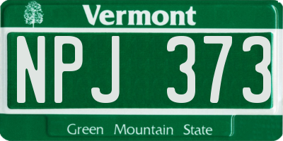 VT license plate NPJ373
