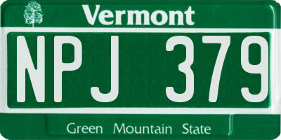 VT license plate NPJ379