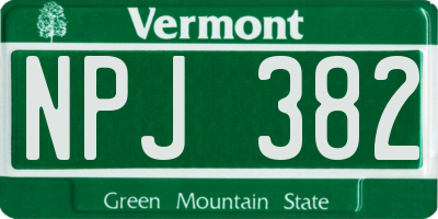 VT license plate NPJ382