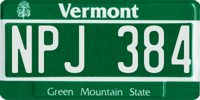 VT license plate NPJ384