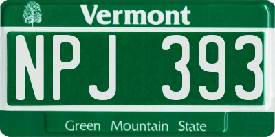 VT license plate NPJ393