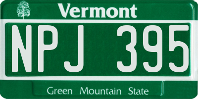 VT license plate NPJ395